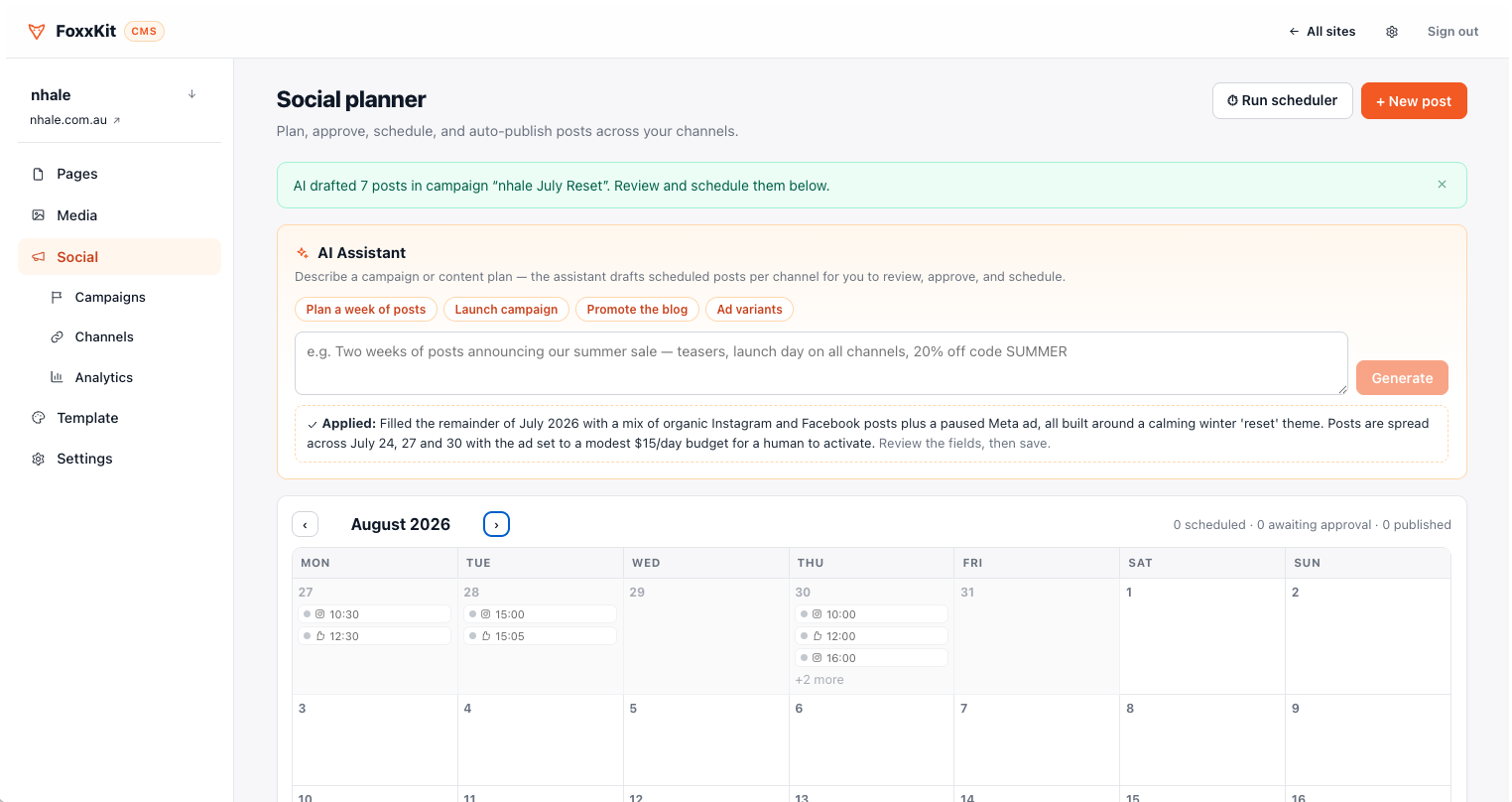 FoxxKit analytics view