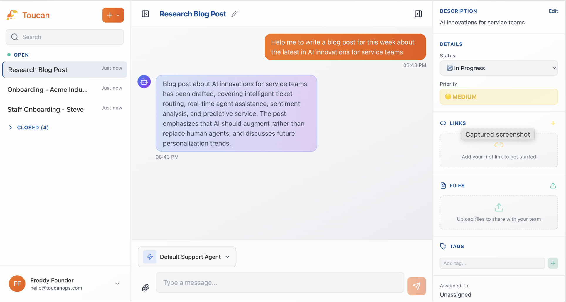 Toucan Ops Platform Dashboard